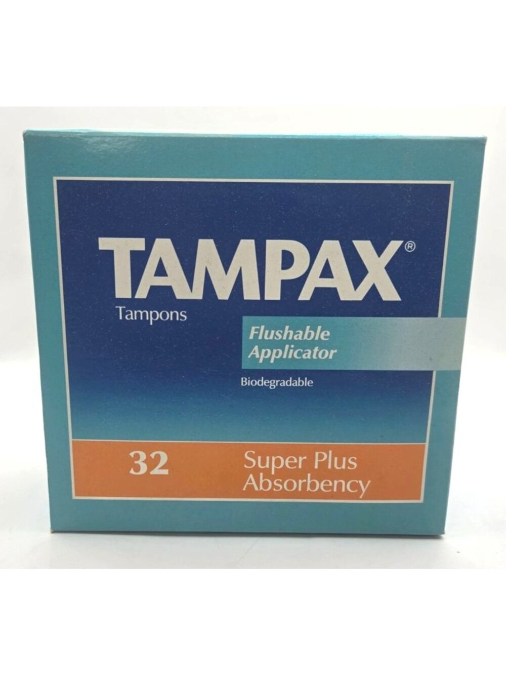 Vtg Tampax Tampons Super Plus Absorbency Biodegradable 32 Count 1990s USA Made